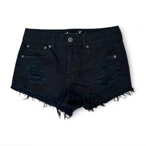 American Eagle vintage high rise distressed shorts (black) size 8